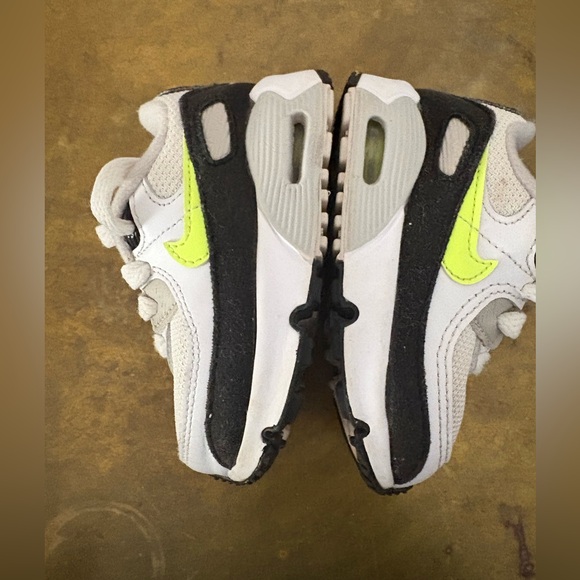 Nike Air Max 90‎ LTR Toddlers Shoes Size 4C White-Hot Lime-Black CD6868-109 - Picture 5 of 7